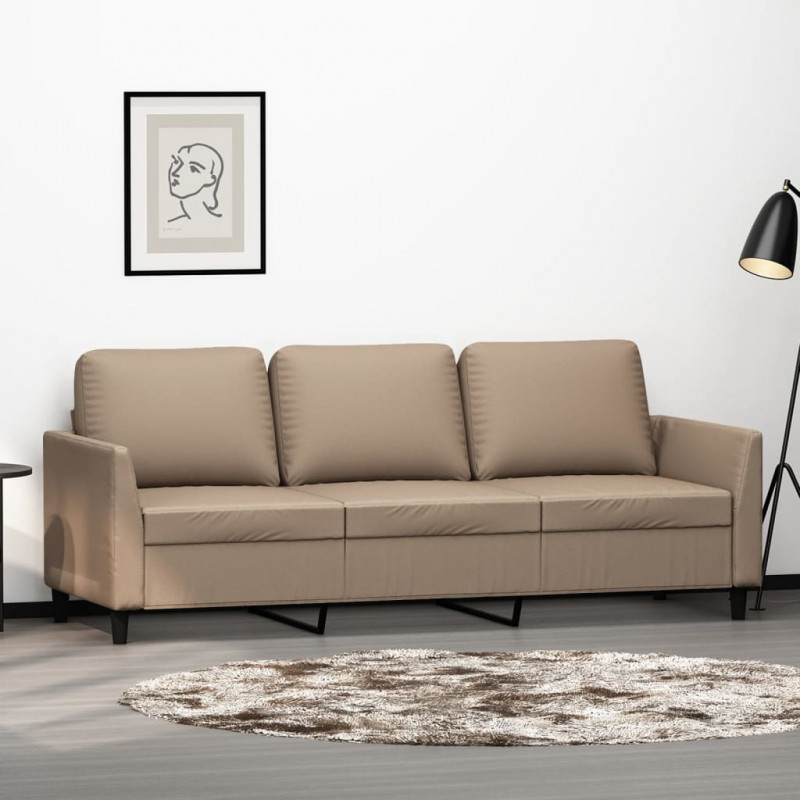 3-osobowa sofa, cappuccino, 180 cm, sztuczna skóra