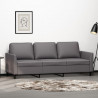 3-osobowa sofa, szara, 180 cm, sztuczna skóra