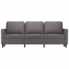 3-osobowa sofa, szara, 180 cm, sztuczna skóra