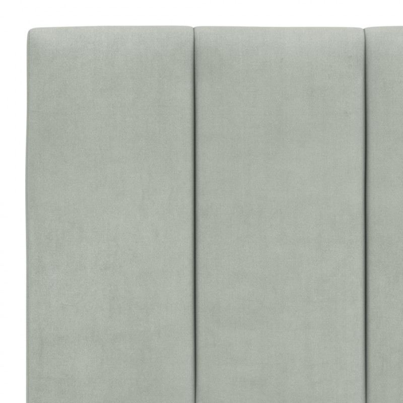 Rama łóżka z LED, jasnoszara, 160x200 cm, aksamitna