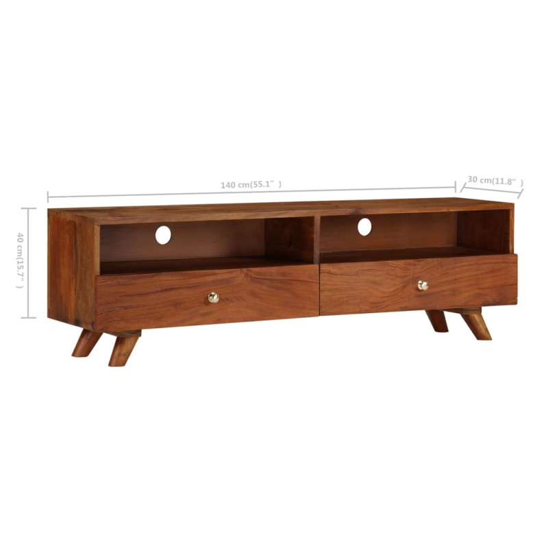 Szafka pod telewizor, lite drewno z odzysku, 140 x 30 x 40 cm