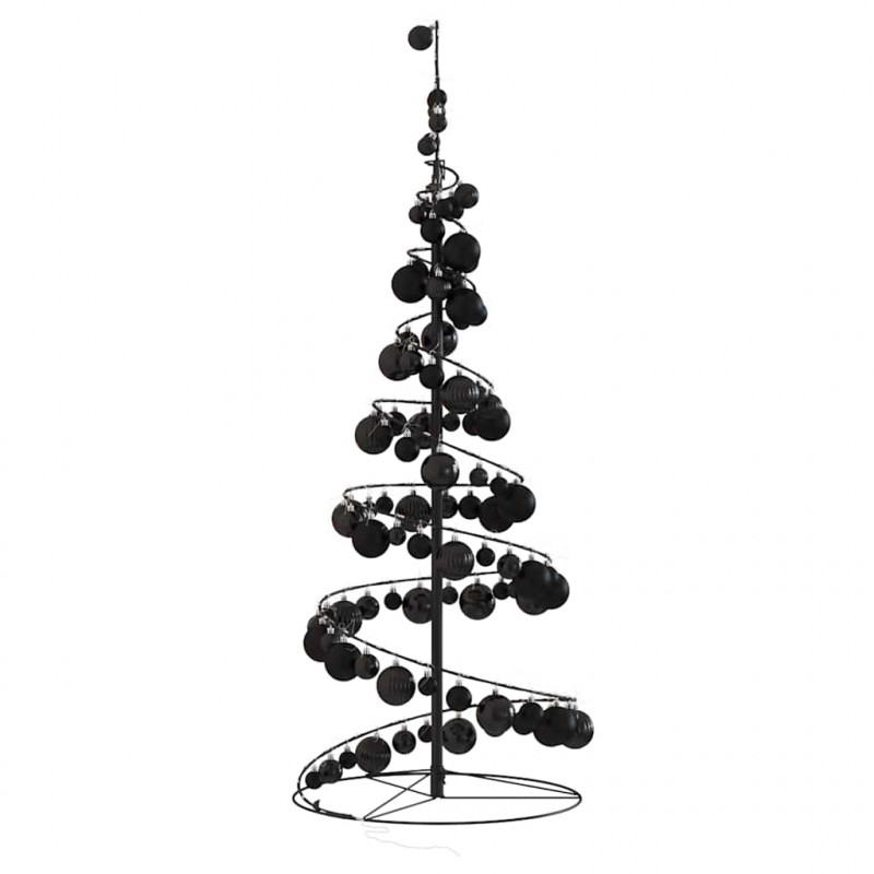Stożkowa choinka z lampek z bombkami, 80 LED, 120 cm