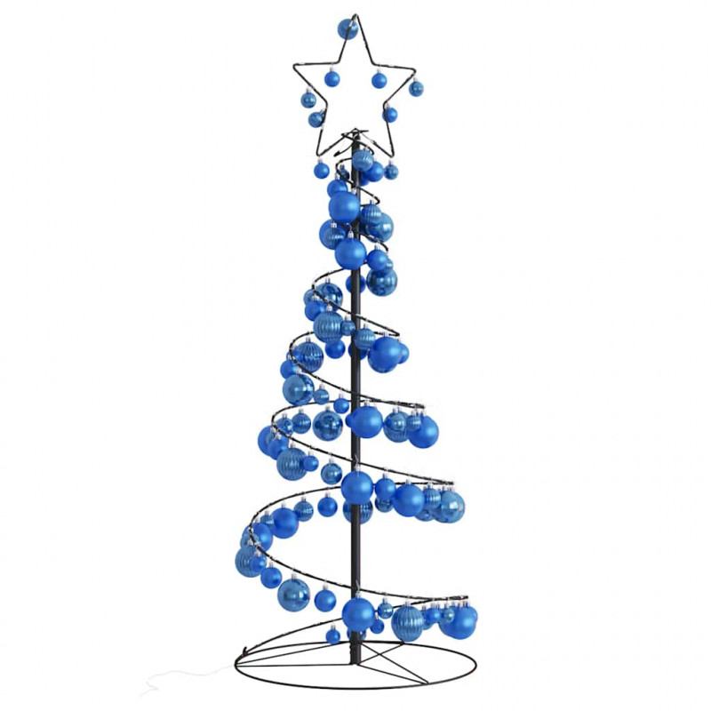Stożkowa choinka z lampek z bombkami, 80 LED, 120 cm