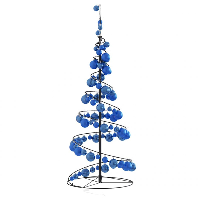 Stożkowa choinka z lampek z bombkami, 80 LED, 120 cm
