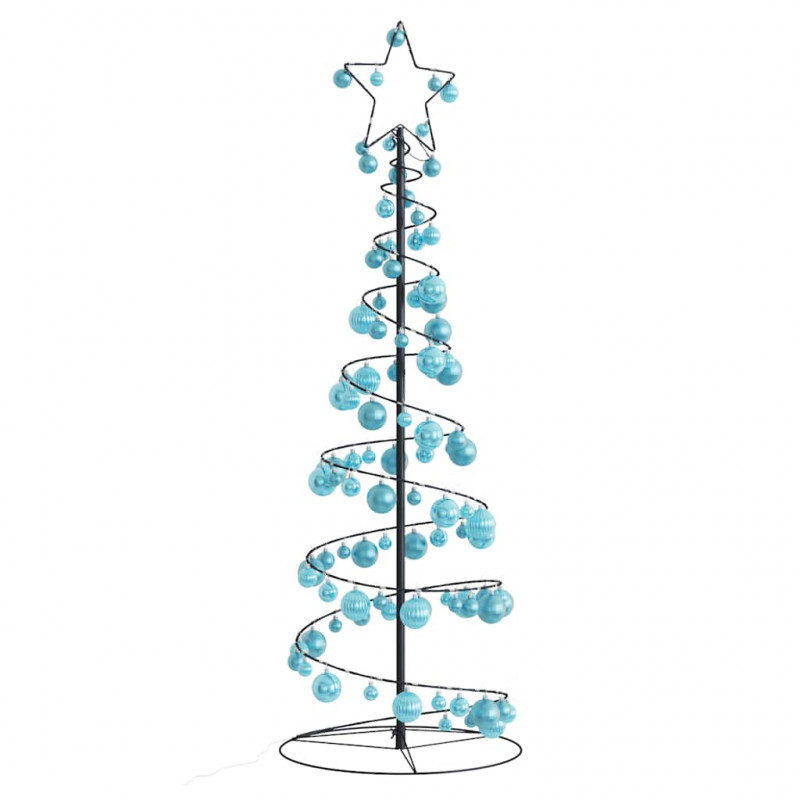 Stożkowa choinka z lampek z bombkami, 100 LED, 150 cm