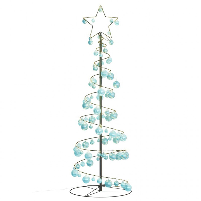 Stożkowa choinka z lampek z bombkami, 100 LED, 150 cm