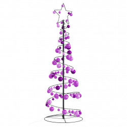 Stożkowa choinka z lampek z bombkami, 100 LED, 150 cm