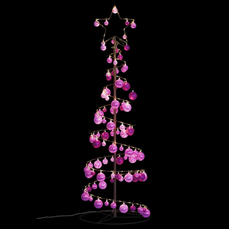 Stożkowa choinka z lampek z bombkami, 100 LED, 150 cm