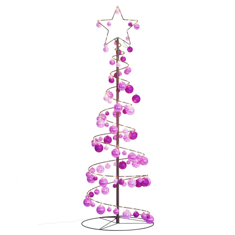 Stożkowa choinka z lampek z bombkami, 100 LED, 150 cm