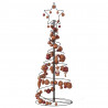 Stożkowa choinka z lampek z bombkami, 80 LED, 120 cm