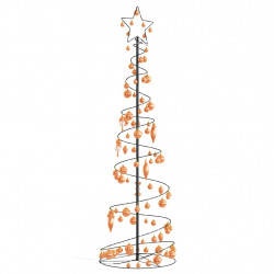 Stożkowa choinka z lampek z bombkami, 120 LED, 180 cm