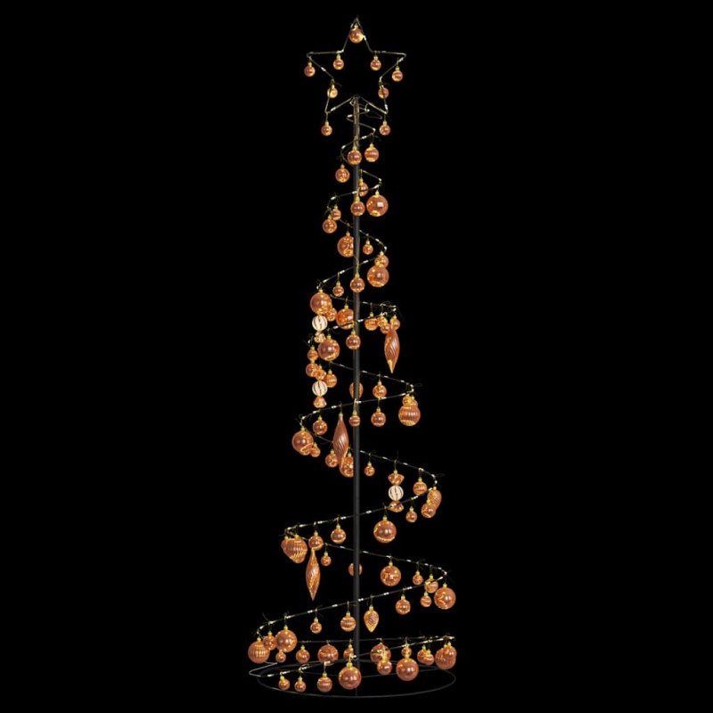 Stożkowa choinka z lampek z bombkami, 120 LED, 180 cm