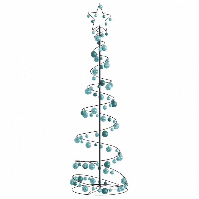Stożkowa choinka z lampek z bombkami, 120 LED, 180 cm