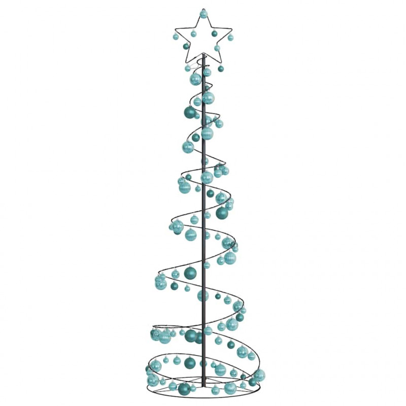 Stożkowa choinka z lampek z bombkami, 120 LED, 180 cm