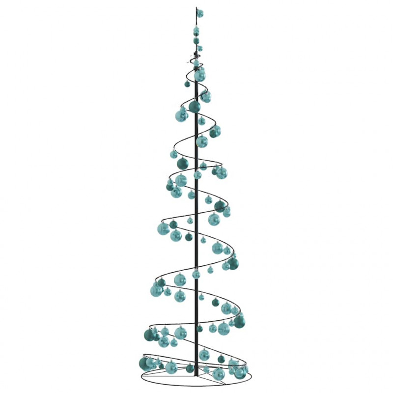 Stożkowa choinka z lampek z bombkami, 120 LED, 180 cm