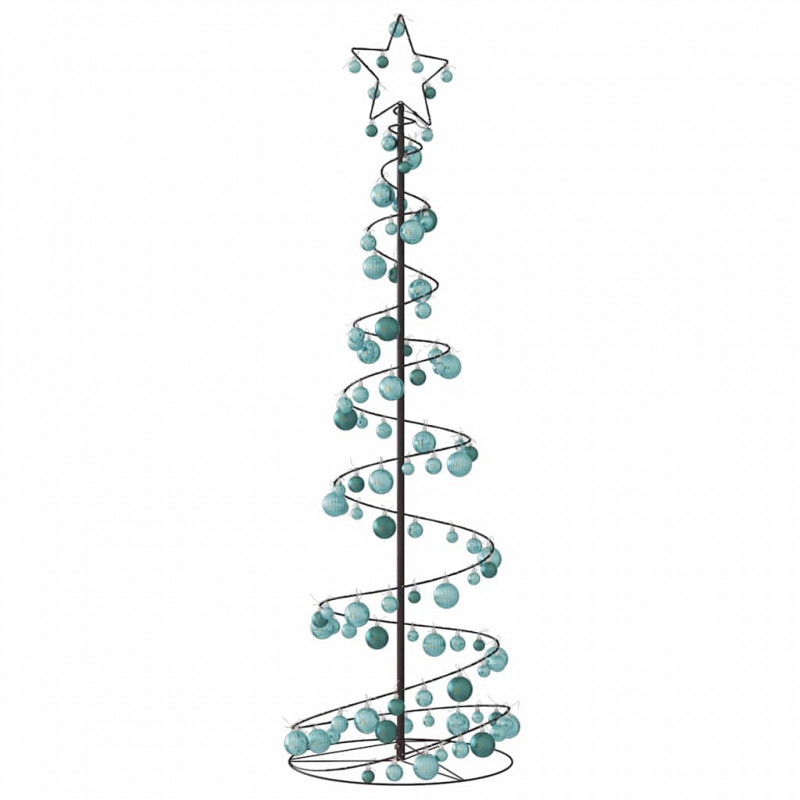 Stożkowa choinka z lampek z bombkami, 120 LED, 180 cm