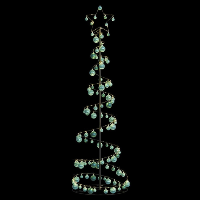 Stożkowa choinka z lampek z bombkami, 120 LED, 180 cm