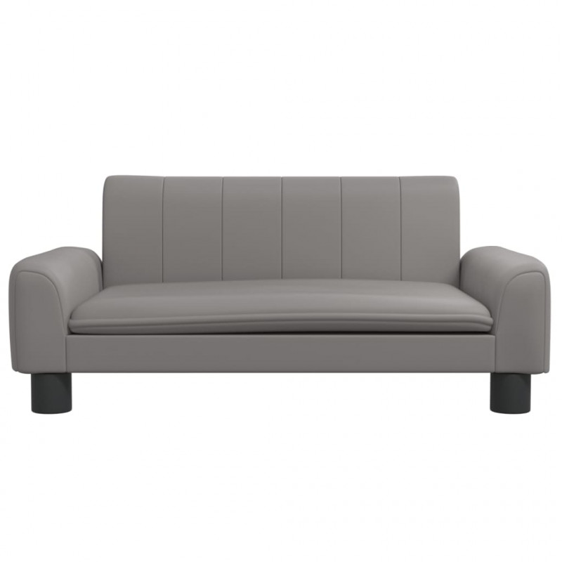 Sofa dla dzieci, szara, 70x45x30 cm, sztuczna skóra