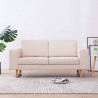 Sofa 2-osobowa tapicerowana tkaniną, kremowa