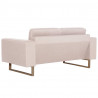 Sofa 2-osobowa tapicerowana tkaniną, kremowa