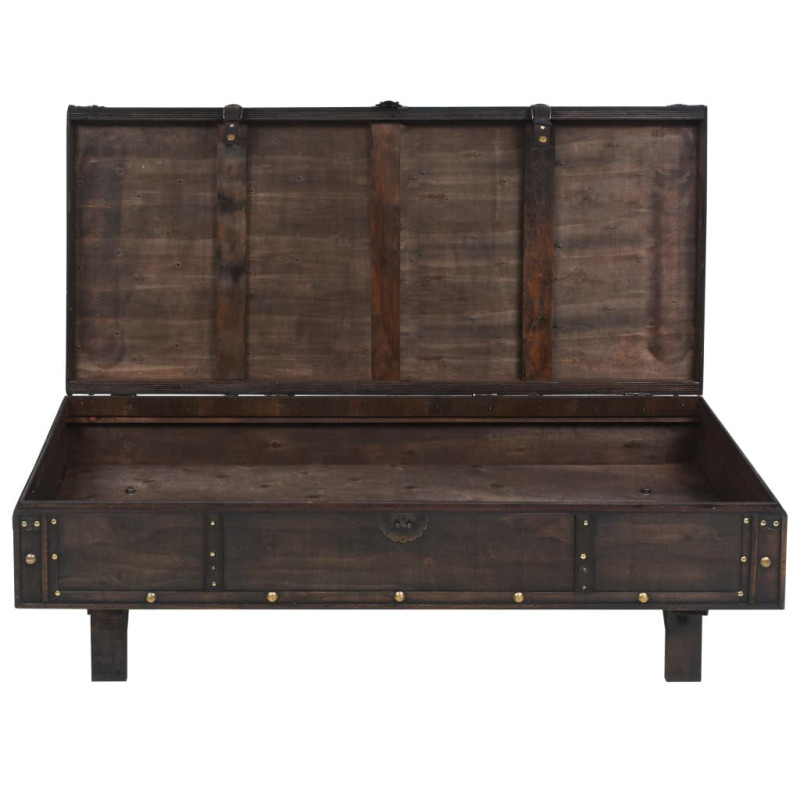 Stolik kawowy w stylu vintage z litego drewna, 120x55x35 cm