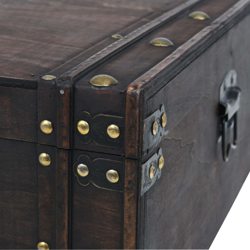 Stolik kawowy w stylu vintage z litego drewna, 120x55x35 cm