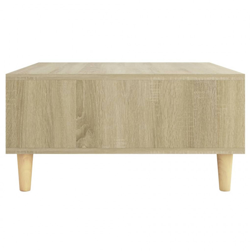 Stolik kawowy, dąb sonoma, 60x60x30 cm, materiał drewnopochodny