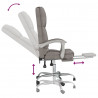 Rozkładany fotel masujący, taupe, obity tkaniną