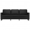 3-osobowa sofa, czarna, 180 cm, obita sztuczną skórą