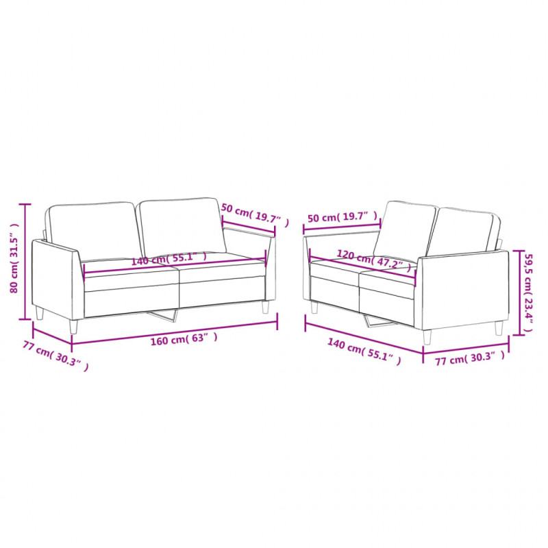 2-osobowa sofa z poduszkami, czarna, sztuczna skóra