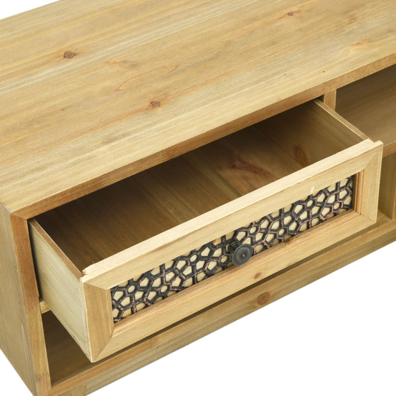 Szafka pod TV, rzeźbiona, brązowa, 120 x 30 x 42 cm, drewno