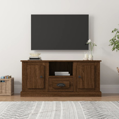 Szafka pod TV, brązowy dąb, 100x35,5x45 cm