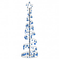 Stożkowa choinka z lampek z bombkami, 120 LED, 180 cm