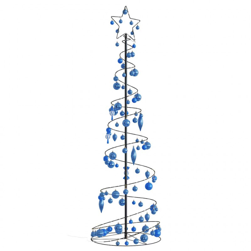 Stożkowa choinka z lampek z bombkami, 120 LED, 180 cm