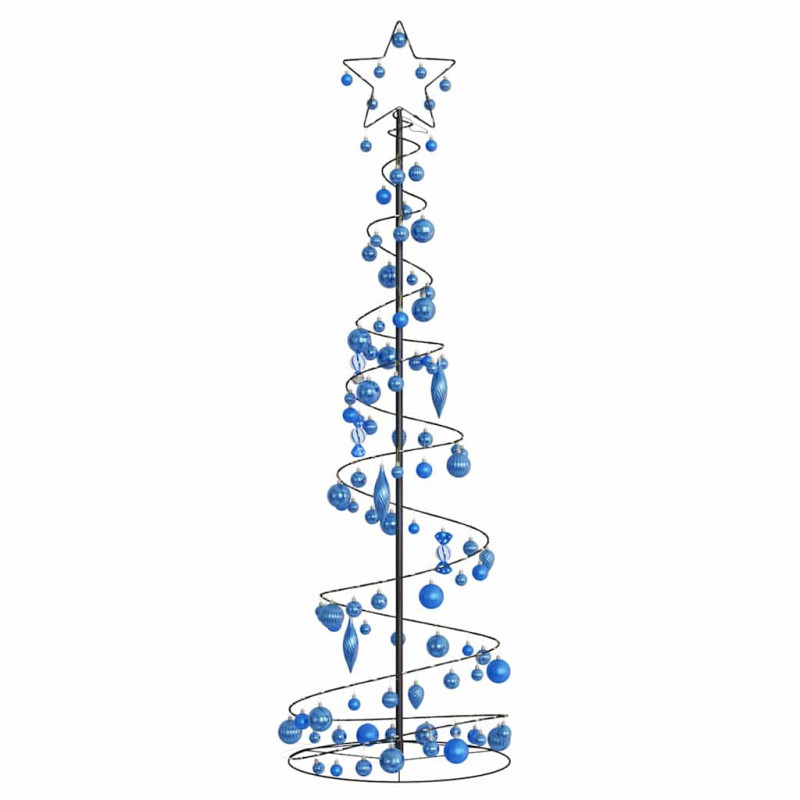 Stożkowa choinka z lampek z bombkami, 120 LED, 180 cm