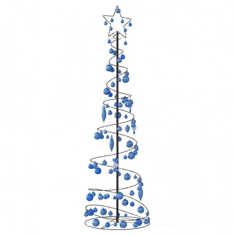 Stożkowa choinka z lampek z bombkami, 120 LED, 180 cm