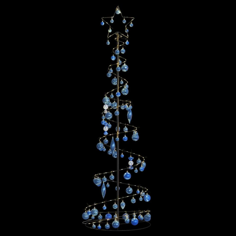 Stożkowa choinka z lampek z bombkami, 120 LED, 180 cm