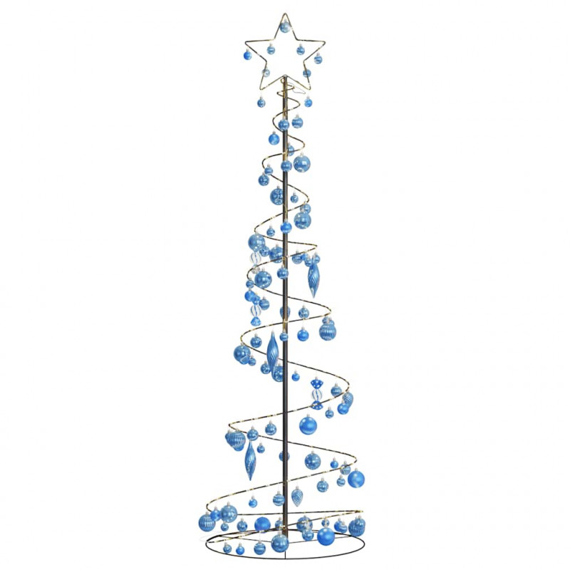 Stożkowa choinka z lampek z bombkami, 120 LED, 180 cm