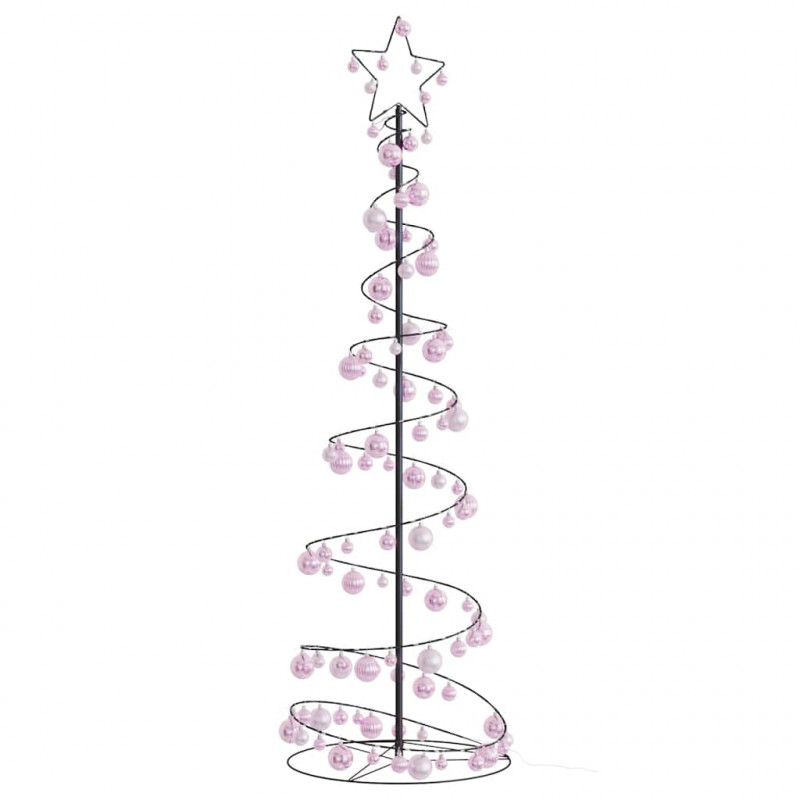 Stożkowa choinka z lampek z bombkami, 120 LED, 180 cm