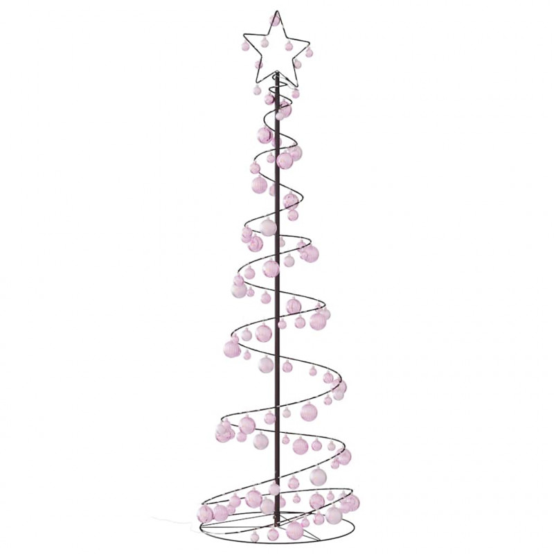 Stożkowa choinka z lampek z bombkami, 120 LED, 180 cm