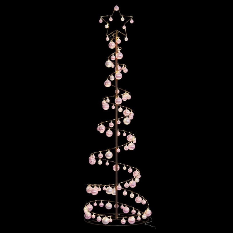 Stożkowa choinka z lampek z bombkami, 120 LED, 180 cm