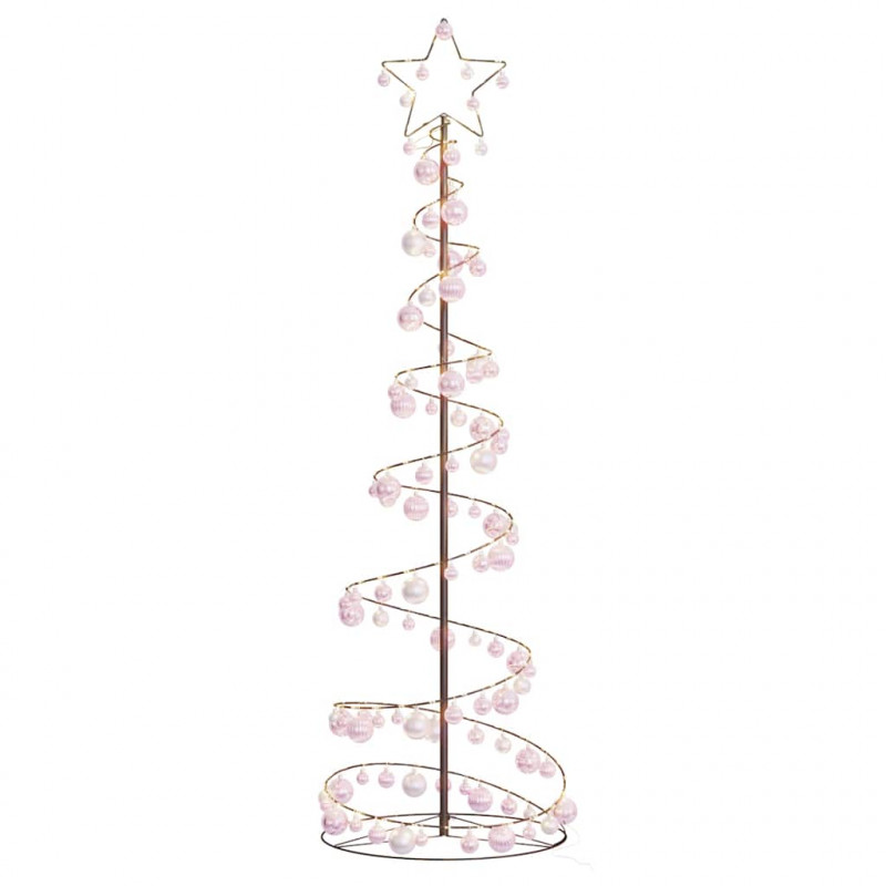 Stożkowa choinka z lampek z bombkami, 120 LED, 180 cm