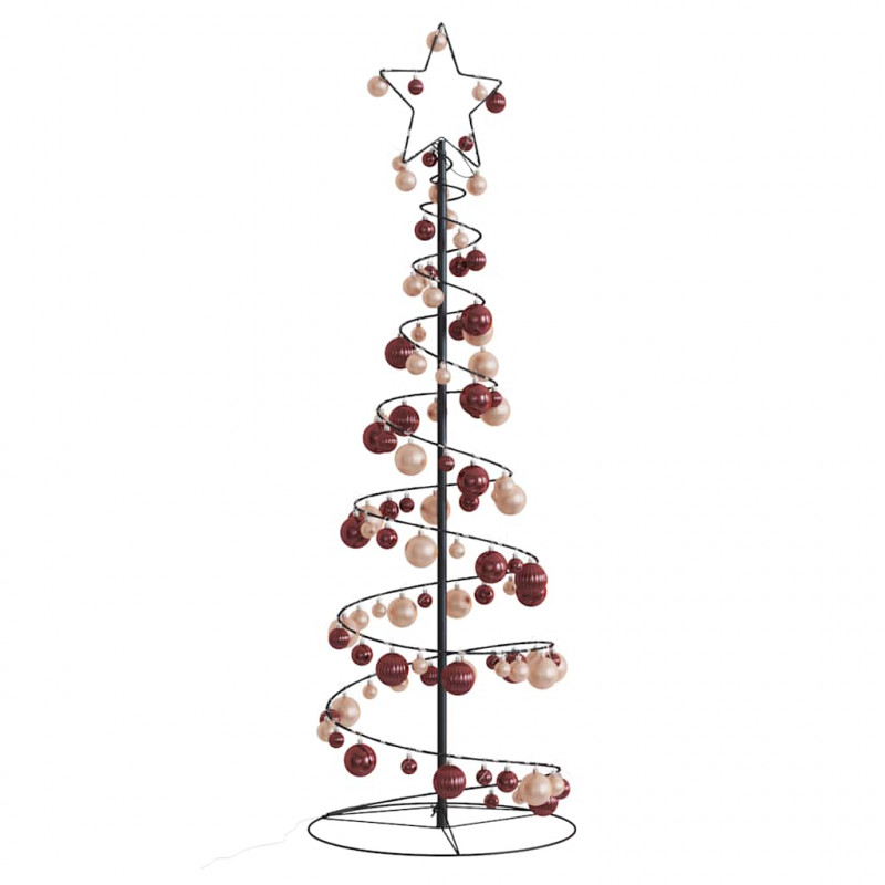 Stożkowa choinka z lampek z bombkami, 100 LED, 150 cm