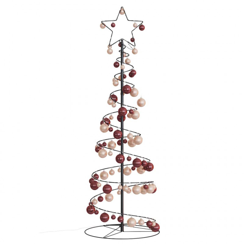 Stożkowa choinka z lampek z bombkami, 100 LED, 150 cm
