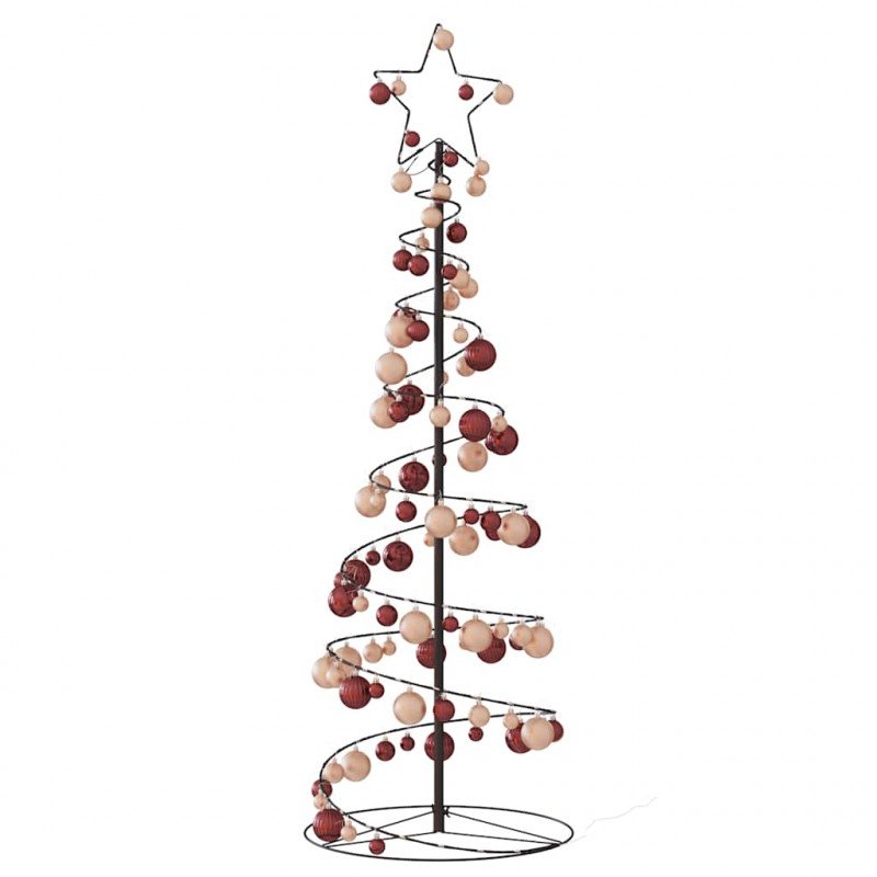 Stożkowa choinka z lampek z bombkami, 100 LED, 150 cm
