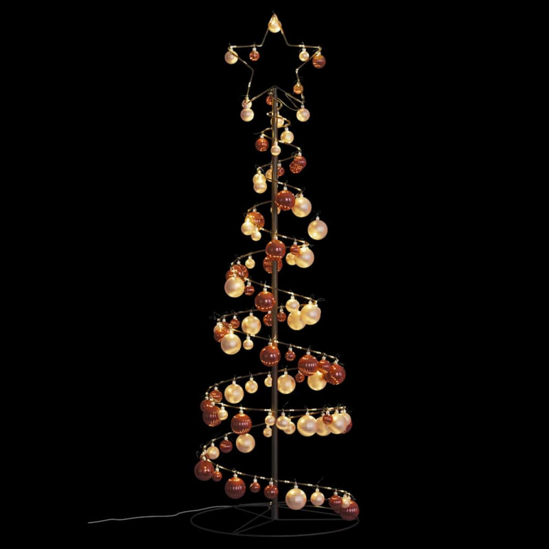 Stożkowa choinka z lampek z bombkami, 100 LED, 150 cm