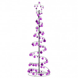 Stożkowa choinka z lampek z bombkami, 120 LED, 180 cm