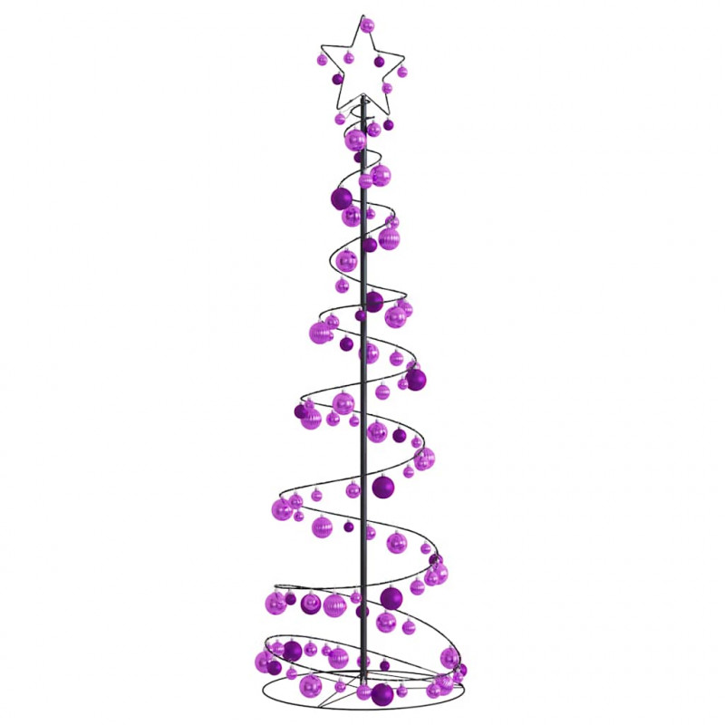 Stożkowa choinka z lampek z bombkami, 120 LED, 180 cm