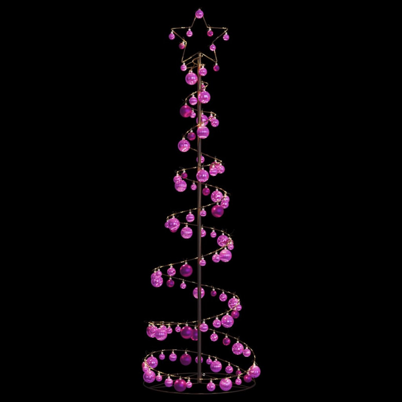 Stożkowa choinka z lampek z bombkami, 120 LED, 180 cm