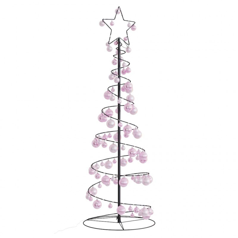 Stożkowa choinka z lampek z bombkami, 100 LED, 150 cm